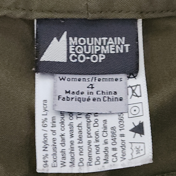 MOUNTAIN EQUIPMENT CO-OP Olive Green Stretch Capri Pants size 4 - Picture 8 of 12